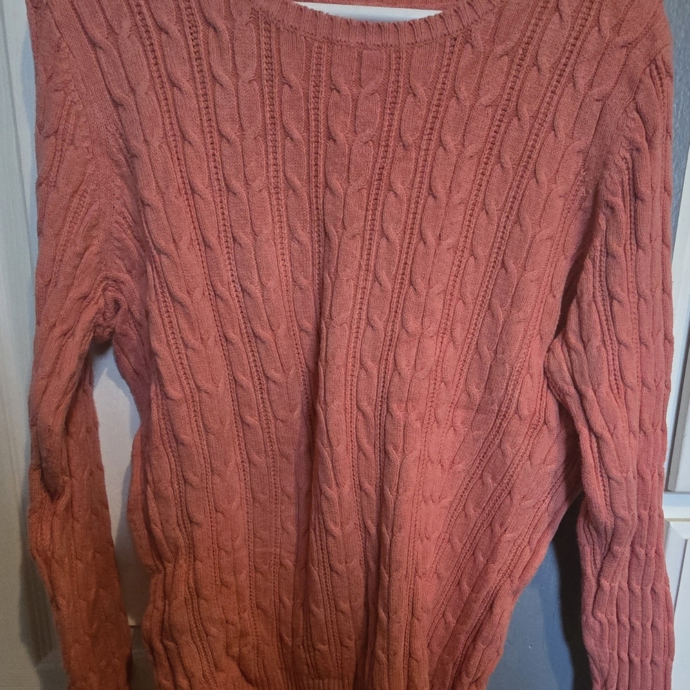 St Johns Bay Women's Cable Knit Sweater - Coral
